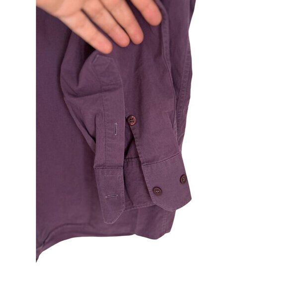 Emile Lafaurie Button Down Shirt Purple Collared Long Sleeves & Front Pocket - Picture 4 of 8